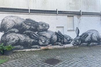 Dode dieren van ROA, street-art Gent
