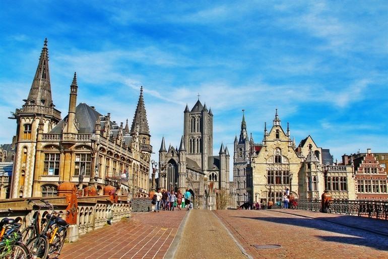 3 torens van Gent vanop de Sint-Michielsbrug
