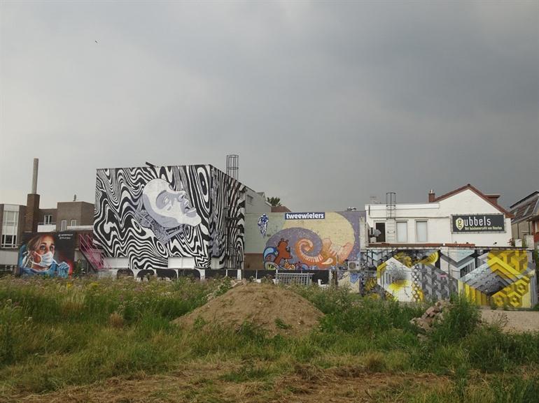 4 Murals bij elkaar in de Robroekergats, Heerlen