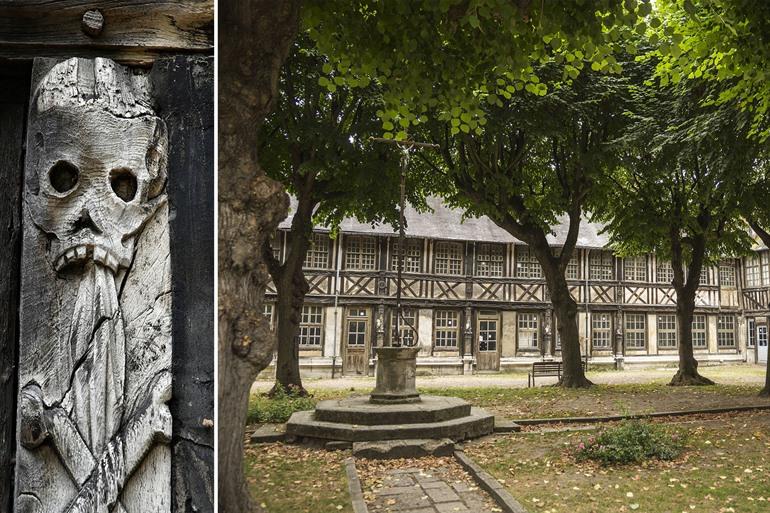 Aître Saint-Maclou bezoeken in Rouen, Normandië