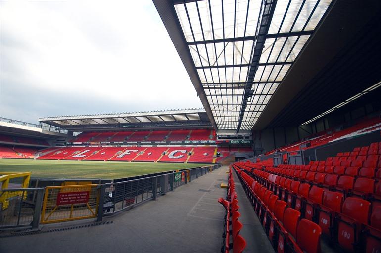 Anfield stadion, thuisbasis van Liverpool FC