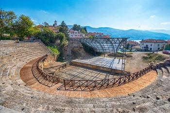 Antiek Amfitheater in Ohrid, Noord-Macedonië
