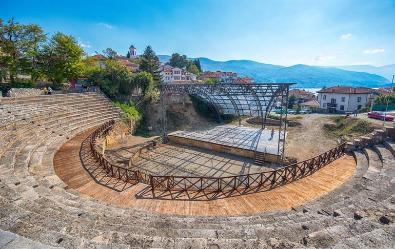 Antiek Amfitheater in Ohrid, Noord-Macedonië