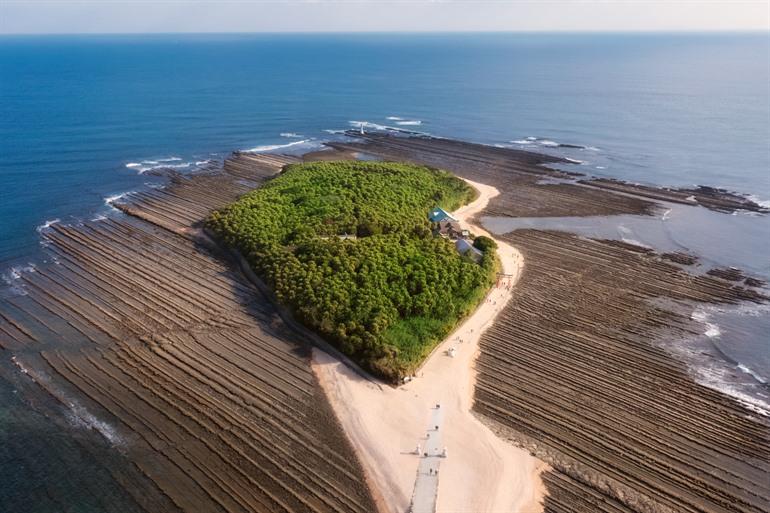 Aoshima Island van bovenaf