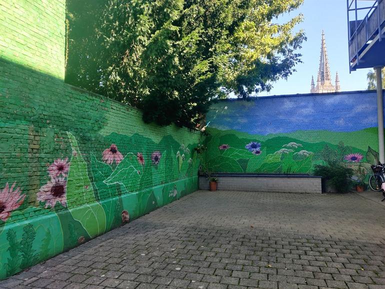 At the meadow door DinDin, Street-art Leuven