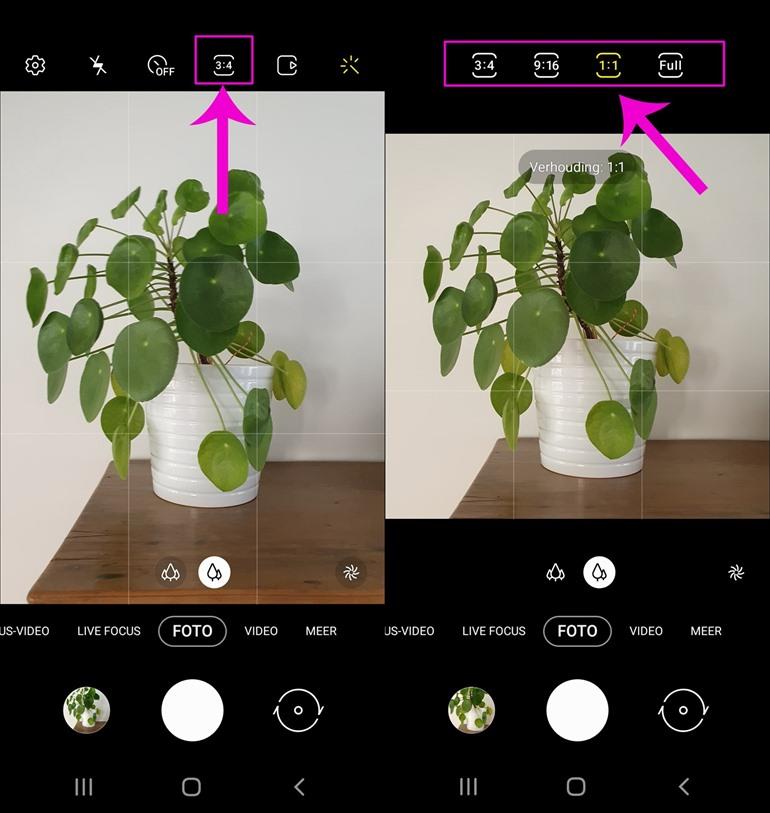 Beeldverhouding van je smartphone instellen