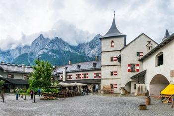 Binnenplaats van Kasteel Hohenwerfen, Oostenrijk