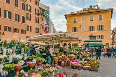 Bloemenmarkt op Campo de’Fiori, Rome