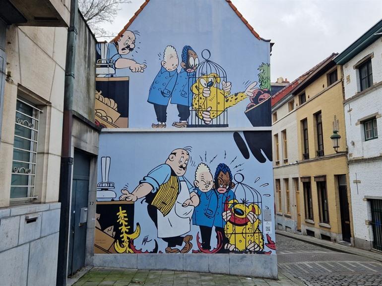 Blondie en Blinkie stripmuur in Brussel