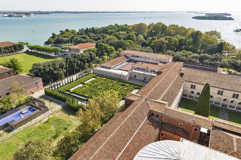 Borges-labyrint op het San Giorgio Maggiore eiland, Venetië