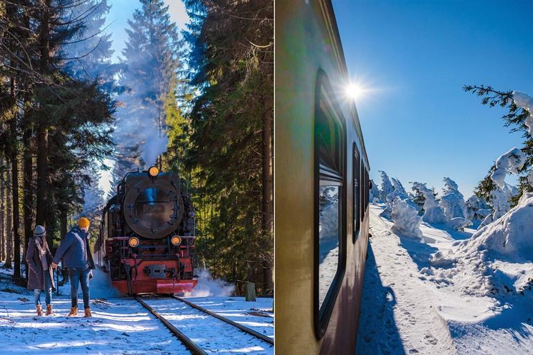 Brockenbahn in de winterperiode, Harz