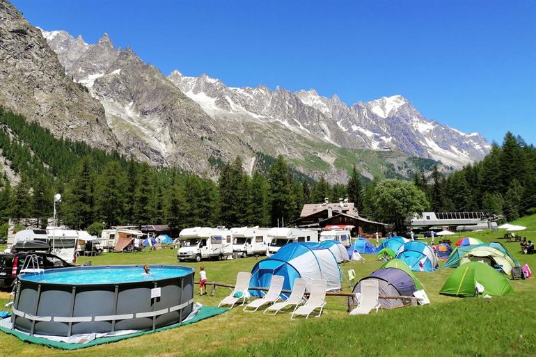 Camping Aiguille Noire boeken in Val Veny op 10 minuten van Courmayeur