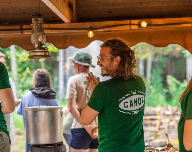 Canoe Trip ranger in basecamp