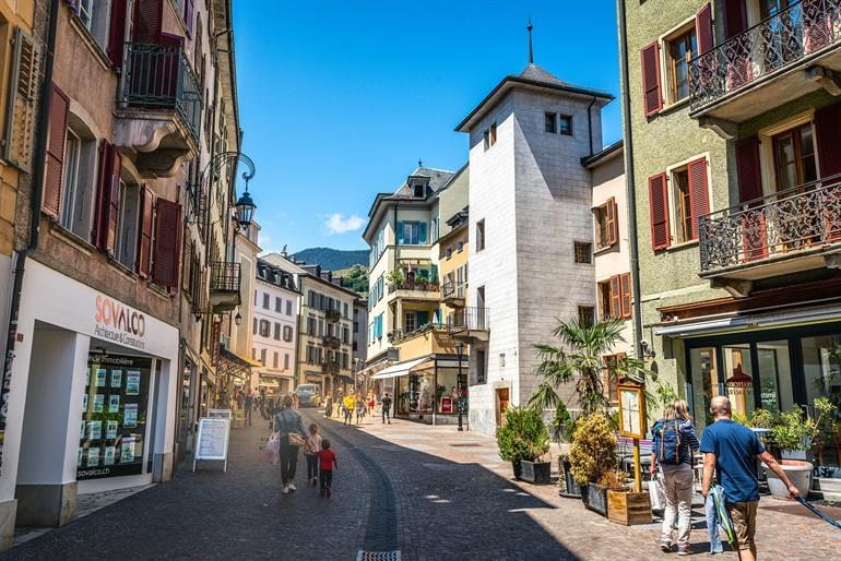 Centrum van Sion, hoofdstad van Wallis, Zwitserland