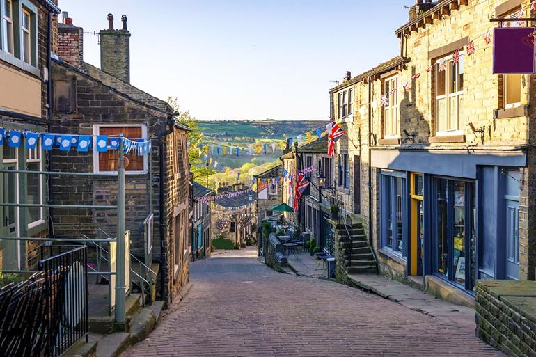 Charmante dorpje Haworth, Noordwest-Engeland