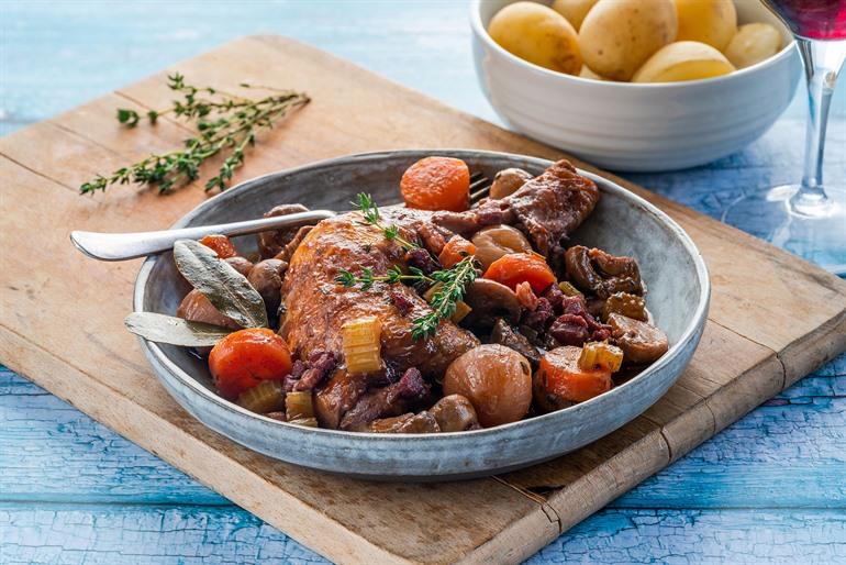 Coq au vin uit Bourgondië, Franse keuken