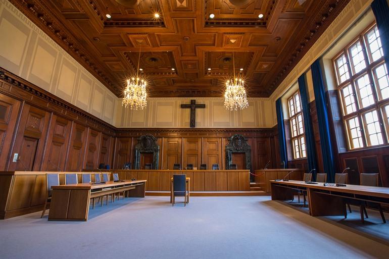 Courtroom 600 in de rechtbank van Neurenberg