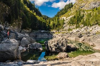 Crno jezero (het zwarte meer) Triglav Merenvallei, Slovenië