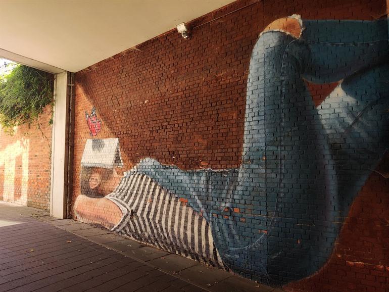 Daydreamer van Artoon, street-art bij de Bib Tweebronnen