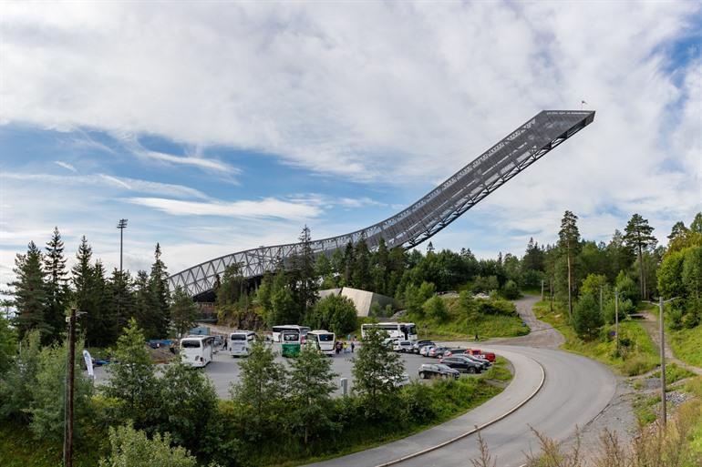 De bekende skischans in Oslo