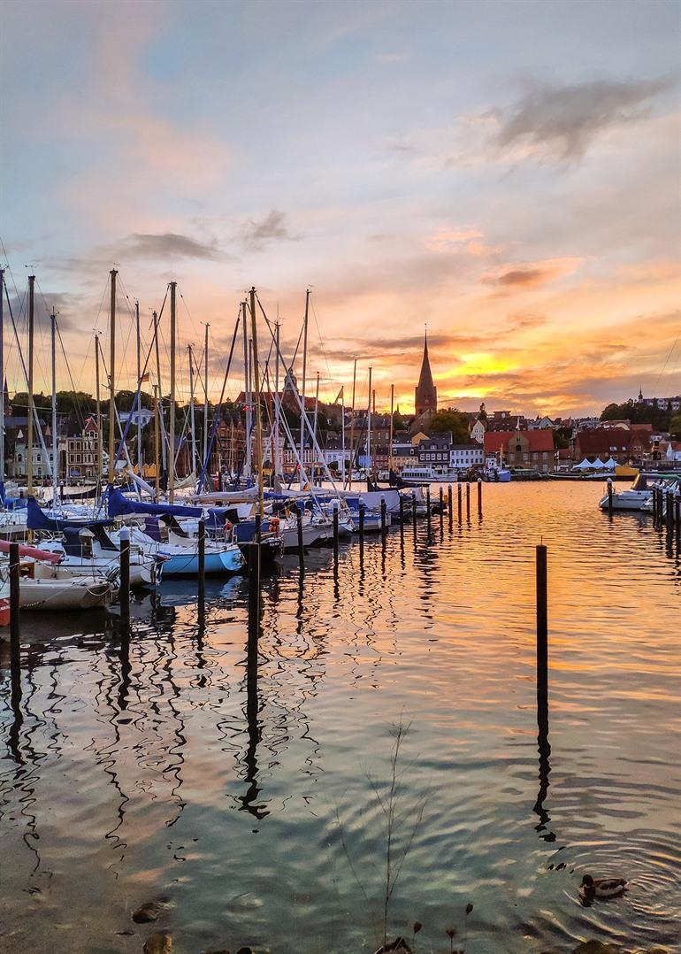 De haven van Flensburg