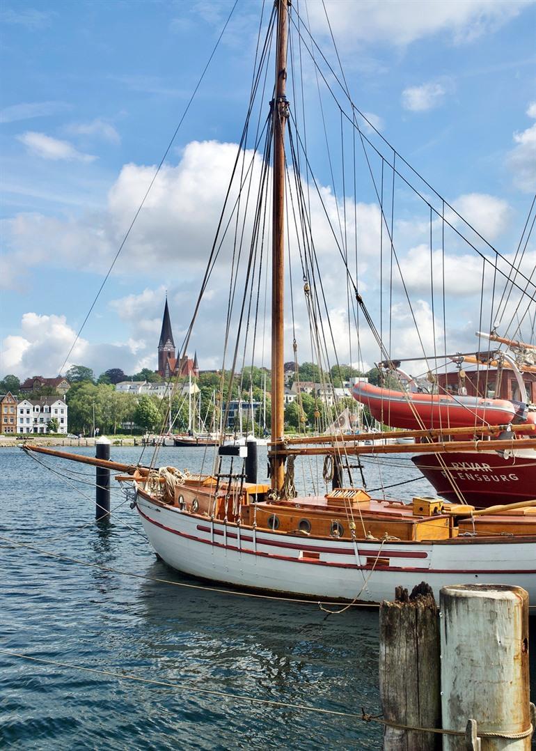 De haven van Flensburg