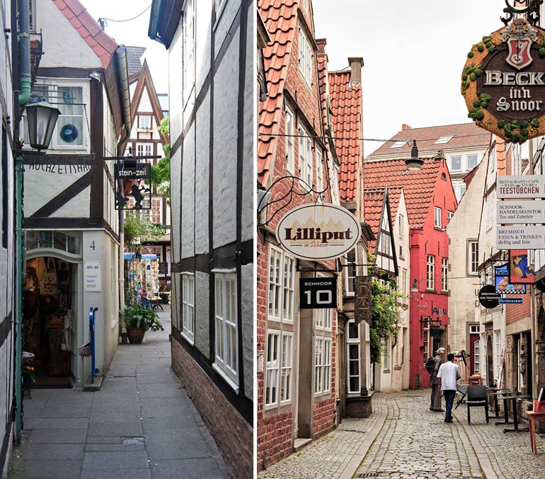 De historische wijk Schnoor in Bremen