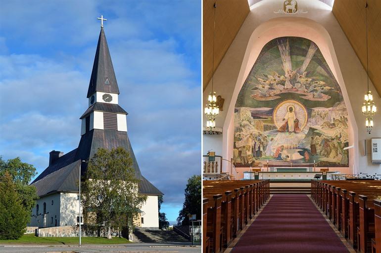 De kerk van Rovaniemi bezoeken, Finland