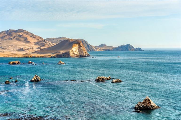 De kust en woestijn bij Paracas