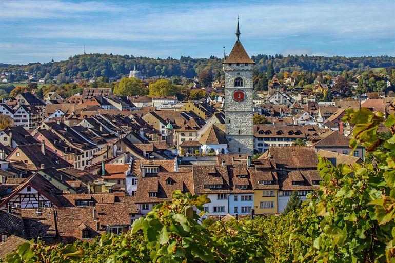 De oude binnenstad van Schaffhausen