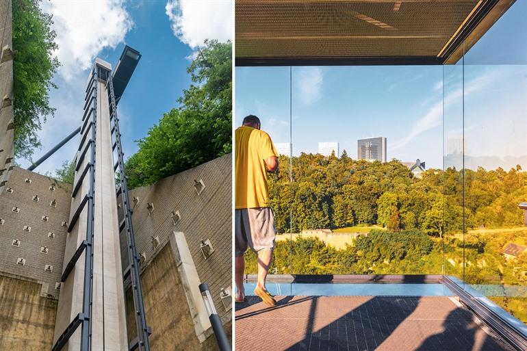 De panoramische Pfaffenthal Lift, Luxemburg-Stad