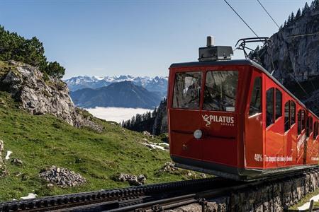 De Pilatusbahn, steilste tandradbaan ter wereld