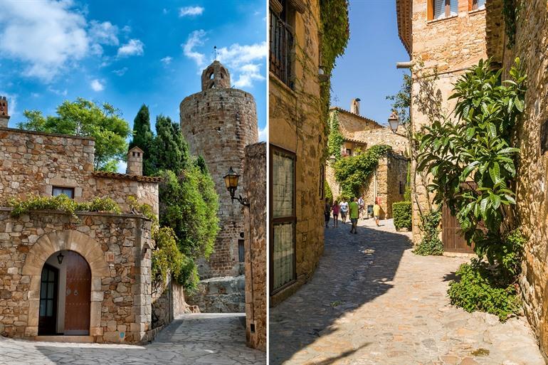 De pittoreske steegjes in Peratallada, Catalonië