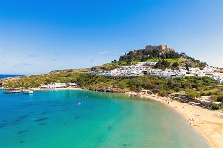 De stad Lindos in Rhodos