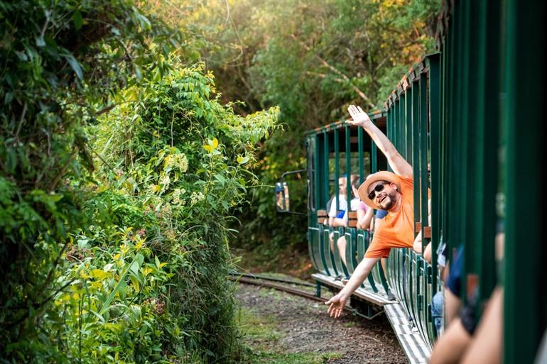 De trein in het Nationaal Park Iguazú