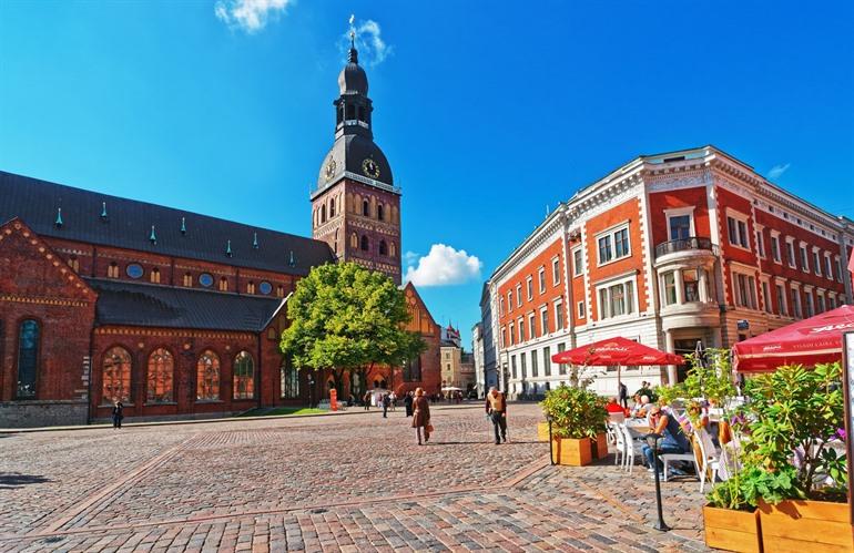 Domplein van Riga met de kathedraal, Letland