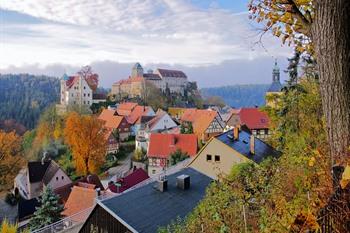 Dorpje Hohnstein met burcht, Saksisch Zwitserland