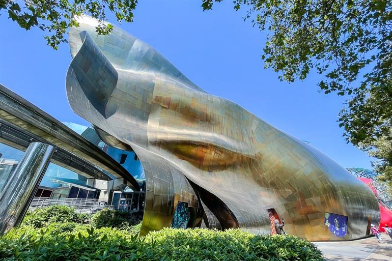 Een zijkant van het Museum of Pop Culture