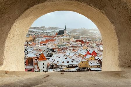 Český Krumlov in de winter