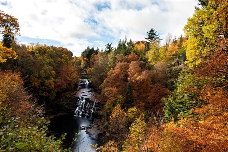 Falls of Clyde bij New Lanark, Schotse Laaglanden