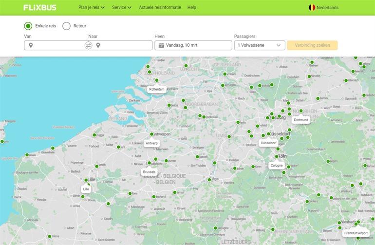 Flixbus routeplanner