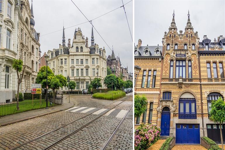 Gevels in Belle Époque stijl in de Zurenborgwijk, Antwerpen