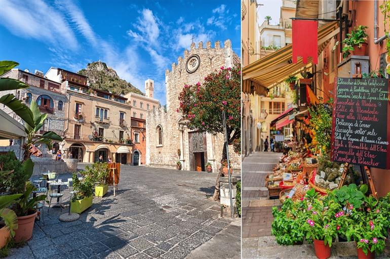 Gezellige centrum van Taormina, Sicilië
