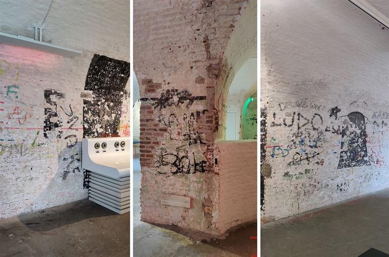 Graffiti op de muren in Fort Napoleon, Oostende