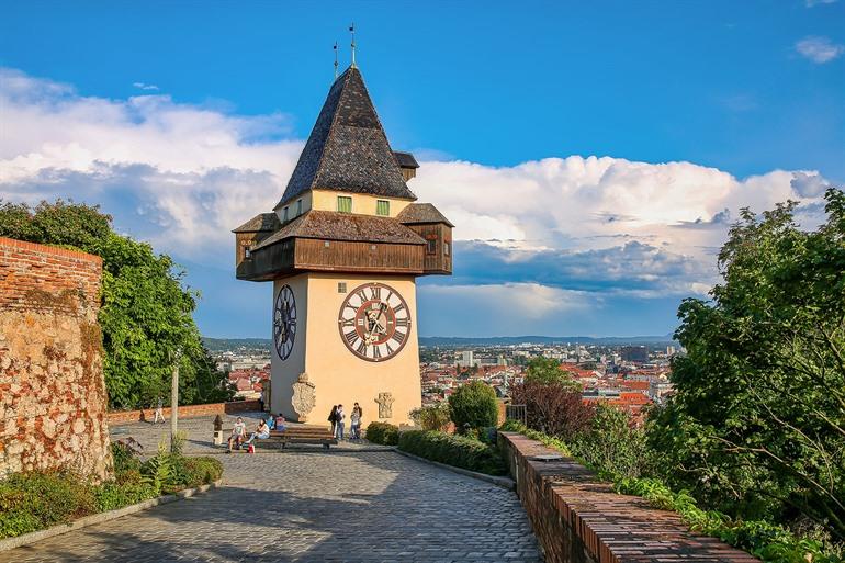 Graze Uhrturm in Graz, Oostenrijk