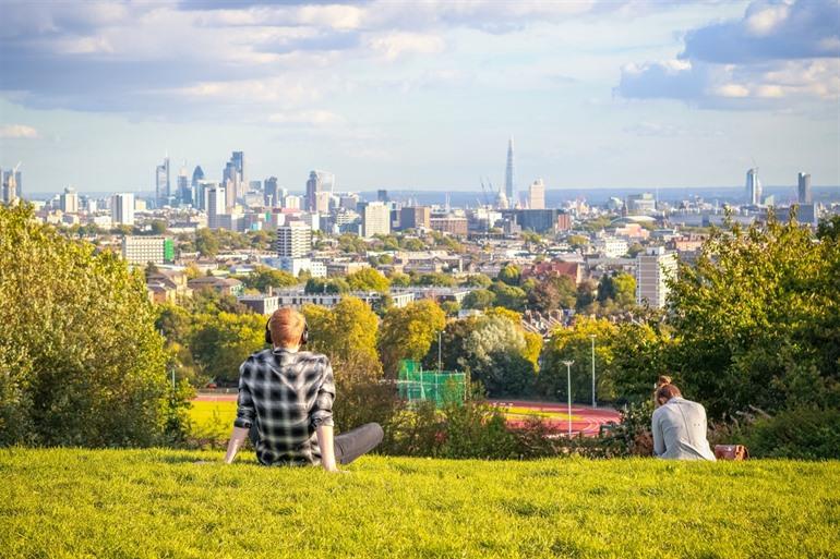 Hampstead Heath met uitzicht over Londen