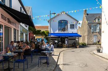 Het dorpje Noirmoutier-en-l'Île, Frankrijk
