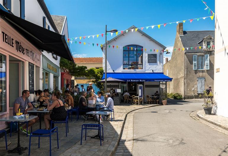 Het dorpje Noirmoutier-en-l'Île, Frankrijk