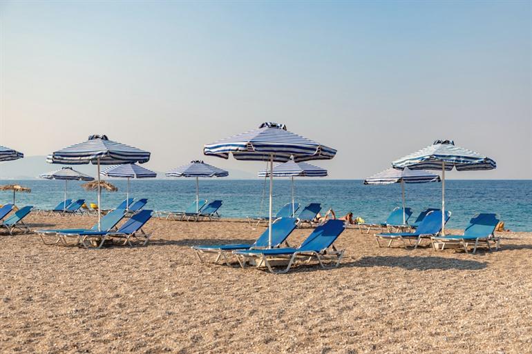 Het iconische strand van Rhodos