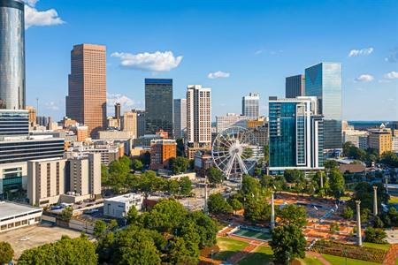 Het moderne centrum van Atlanta in Georgia